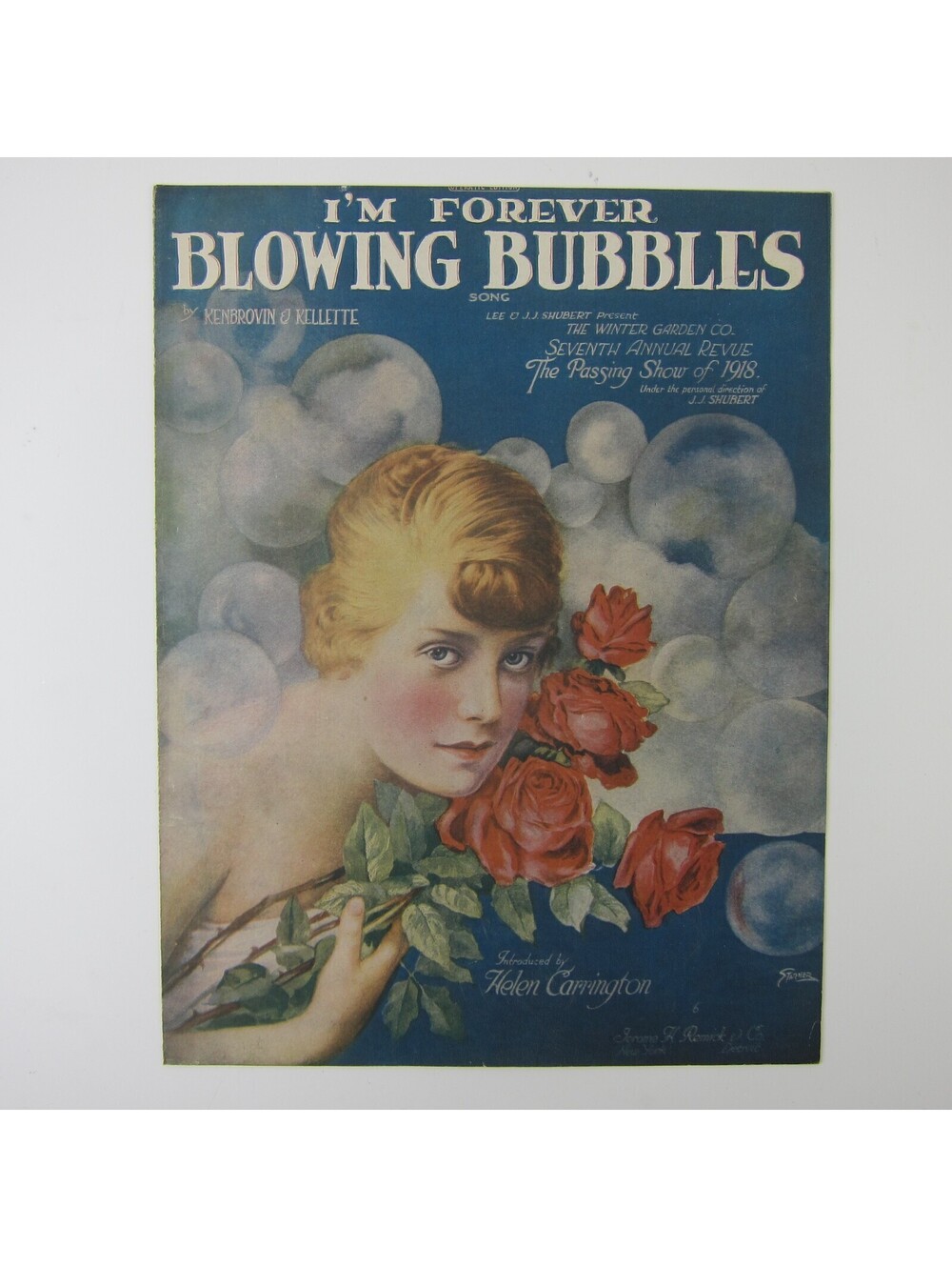 Sheet Music I'm Forever Blowing Bubbles Kenbrovin & Kellette Antique 1919